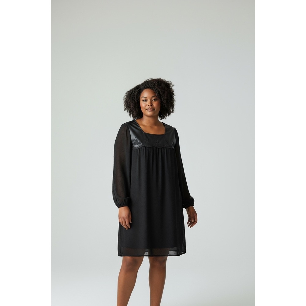 NWT City Chic Dark Side Dress Faux Leather Plus Size 14 No Belt Dark Whimsigoth